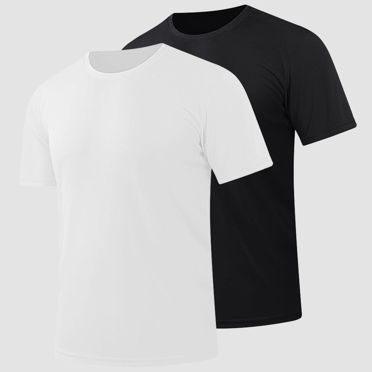 [2 Pcs set] Lightweight Short Sleeve Sun Protection Shirt-Men's tops-Calvin Hart-Black+White-S-Calvin Hart