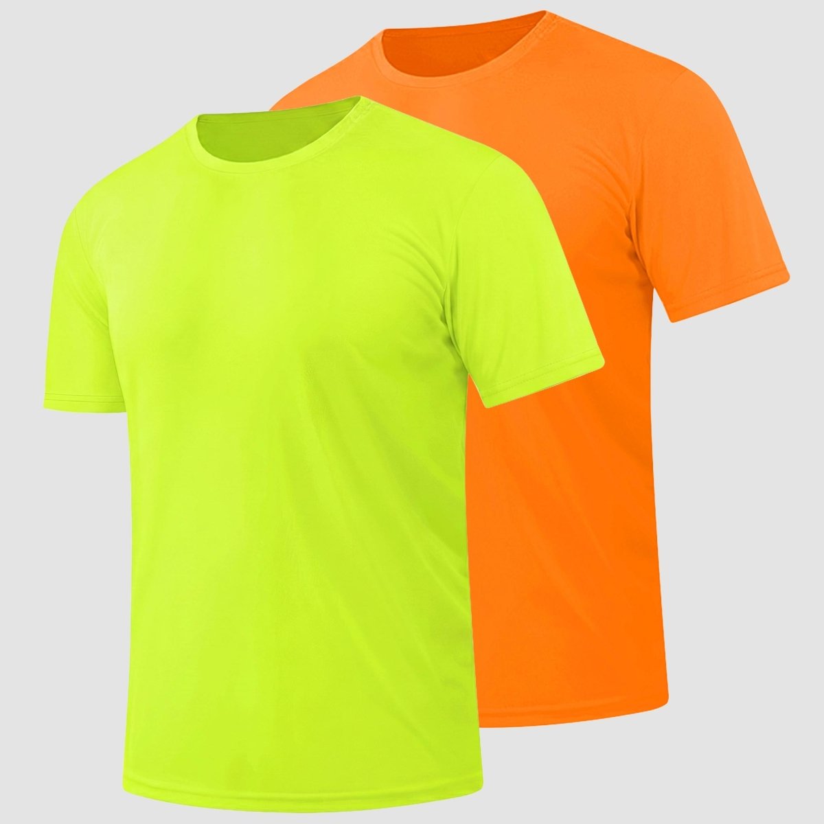 [2 Pcs set] Lightweight Short Sleeve Sun Protection Shirt-Men's tops-Calvin Hart-Orange+Fluorescent Green-S-Calvin Hart