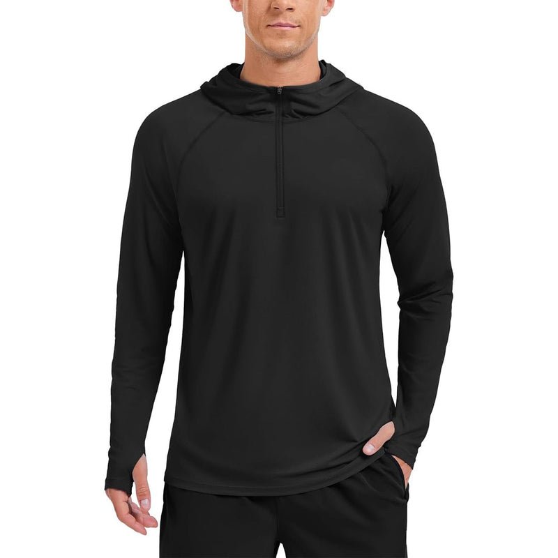 [2 Pcs set] Zip Up Hooded Long Sleeve Sun Protection Shirt-Men's tops-Calvin Hart-Black + Black-S-Calvin Hart