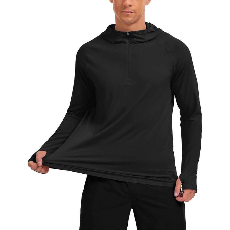 [2 Pcs set] Zip Up Hooded Long Sleeve Sun Protection Shirt-Men's tops-Calvin Hart-Black + Black-S-Calvin Hart