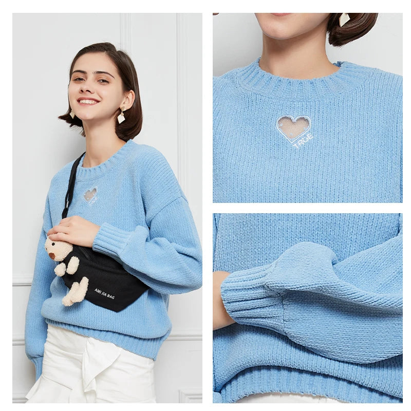Calvin Hart Women's Heart Cutout Knit Sweater