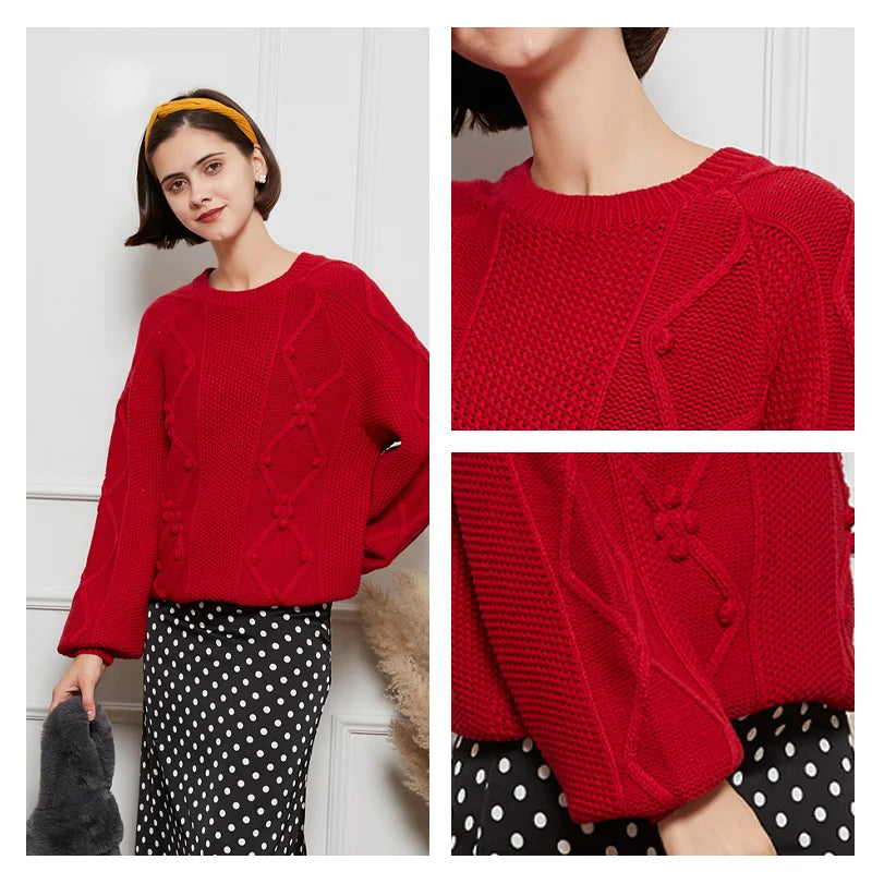 Calvin Hart Women's Geometric Open Knit Sweater