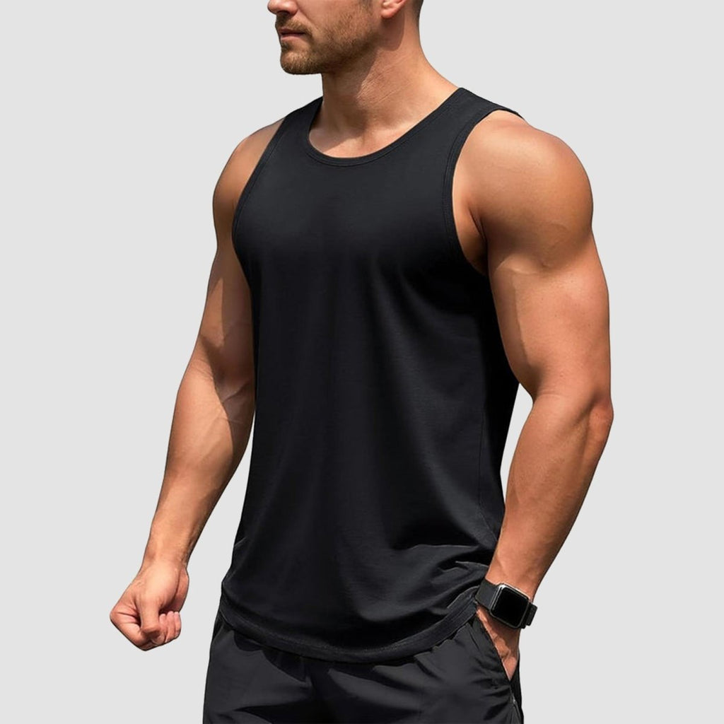 [3 Pcs set] UPF 50+ Tank Top Gym Workout Sleeveless Muscle Shirts-Men's tops-Calvin Hart-Black+Navy+Dark Grey-S-Calvin Hart