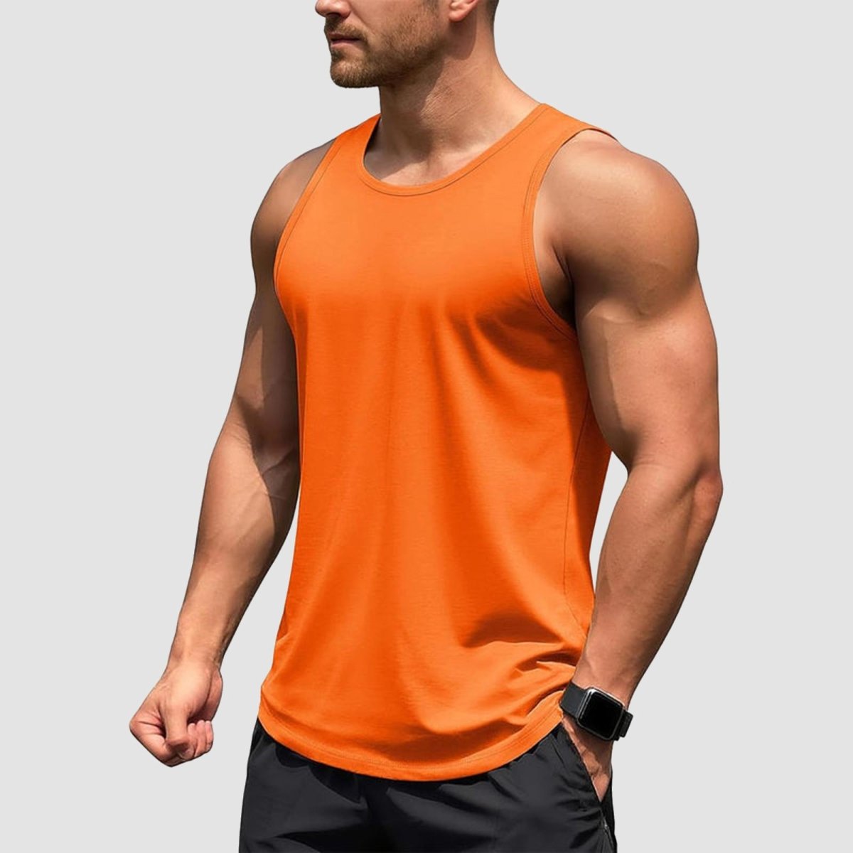 [3 Pcs set] UPF 50+ Tank Top Gym Workout Sleeveless Muscle Shirts-Men's tops-Calvin Hart-Black+Navy+Dark Grey-S-Calvin Hart
