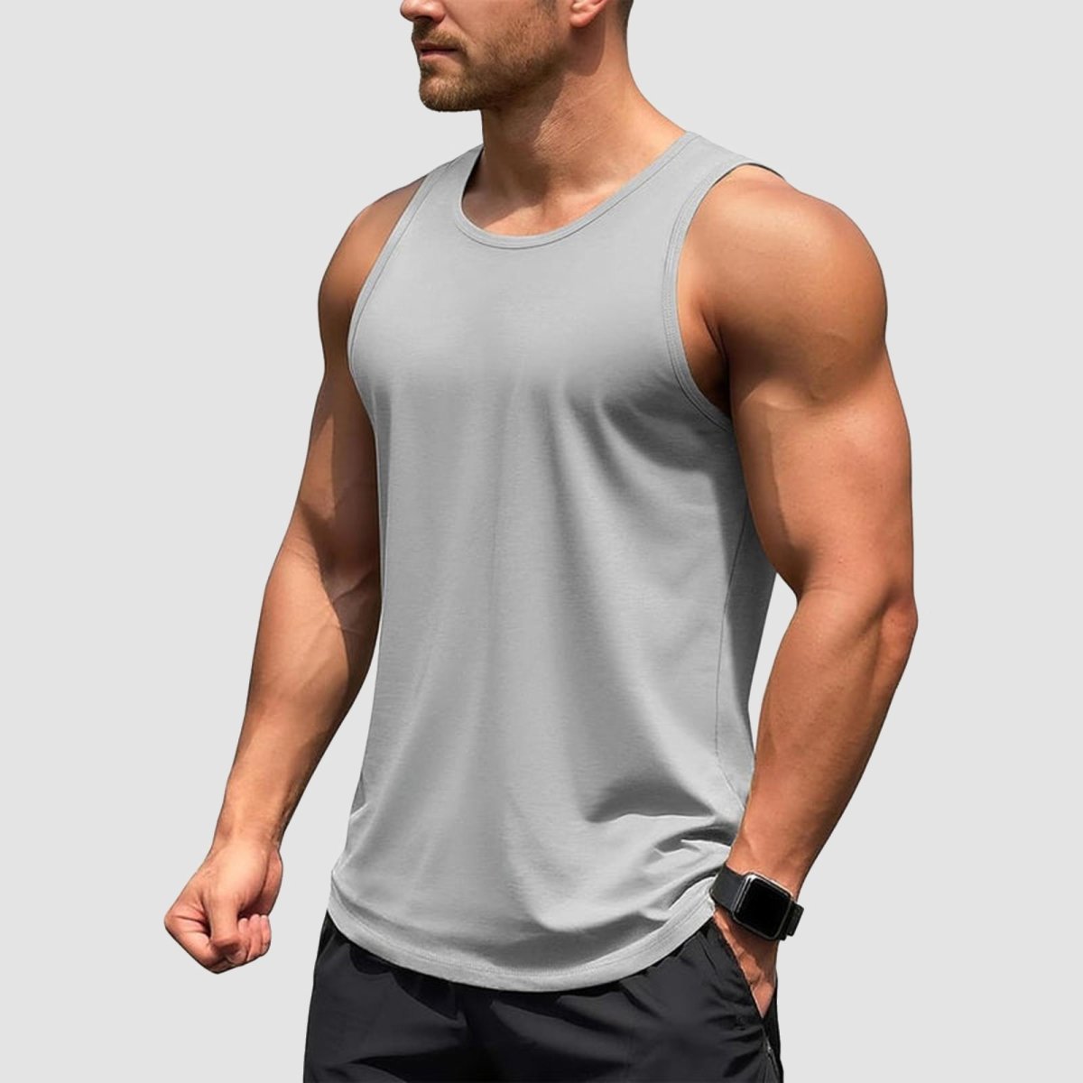[3 Pcs set] UPF 50+ Tank Top Gym Workout Sleeveless Muscle Shirts-Men's tops-Calvin Hart-Black+Navy+Dark Grey-S-Calvin Hart