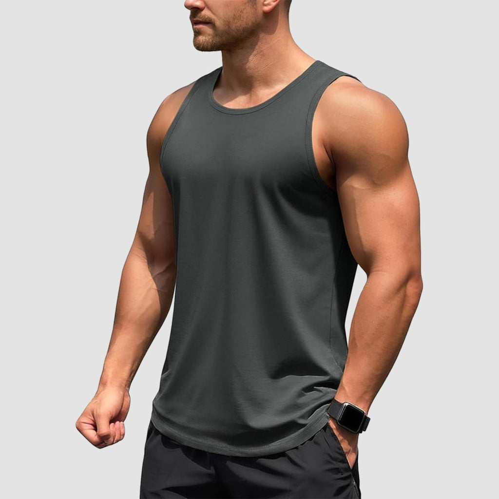[3 Pcs set] UPF 50+ Tank Top Gym Workout Sleeveless Muscle Shirts-Men's tops-Calvin Hart-Black+Navy+Dark Grey-S-Calvin Hart