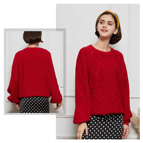 Calvin Hart Women's Geometric Open Knit Sweater