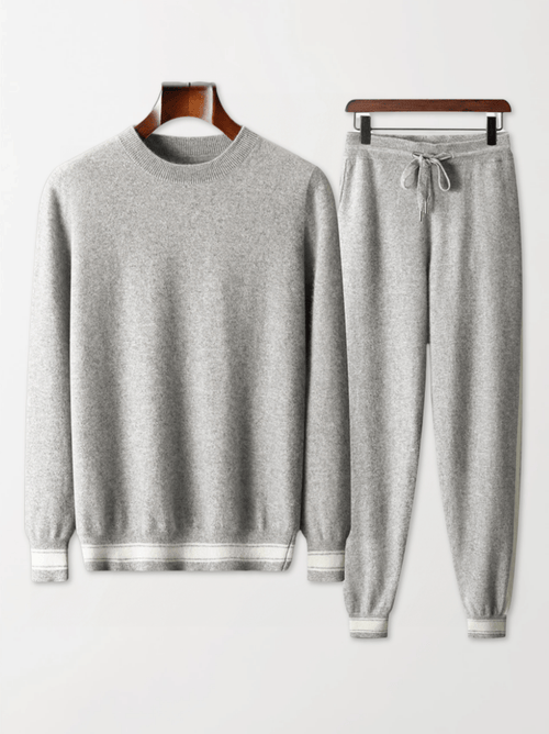 Calvin Hart Cashmere Striped Trim Lounge Set