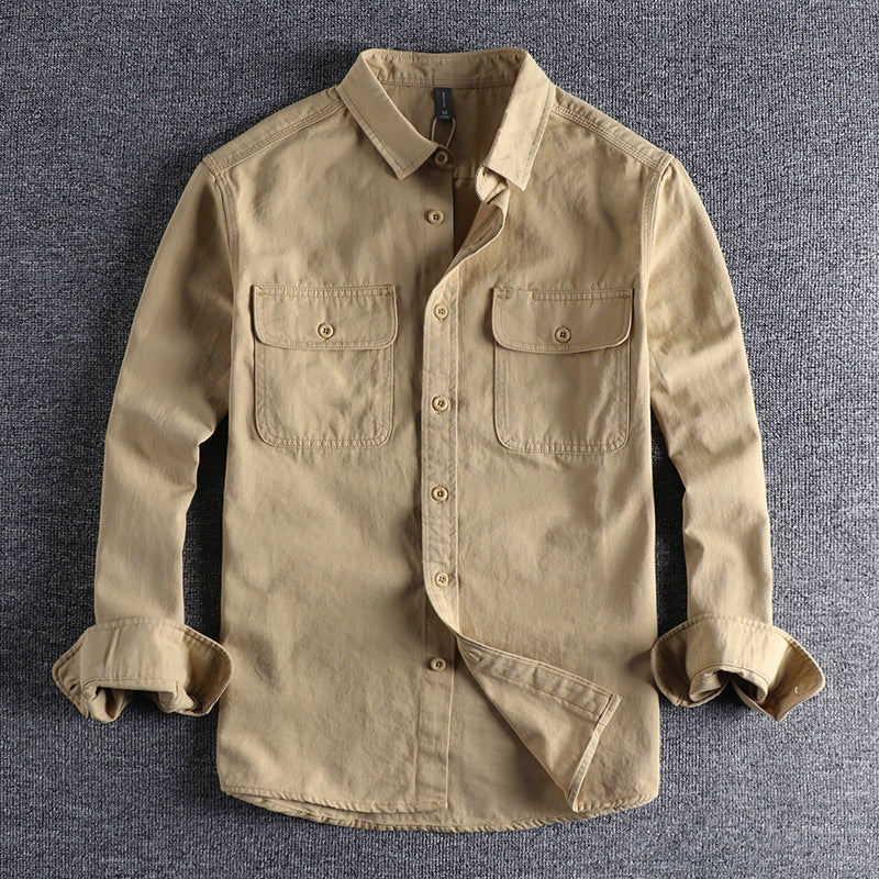 Alessandro Veneti Button-Front Cotton Shirt Ash & Harbor