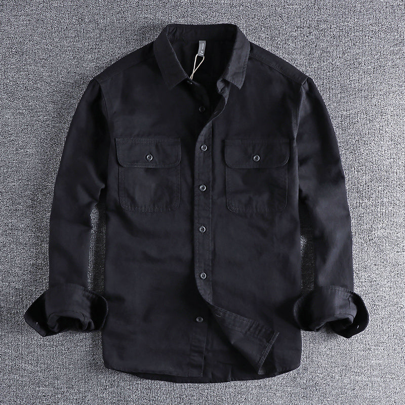 Alessandro Veneti Button-Front Cotton Shirt Ash & Harbor