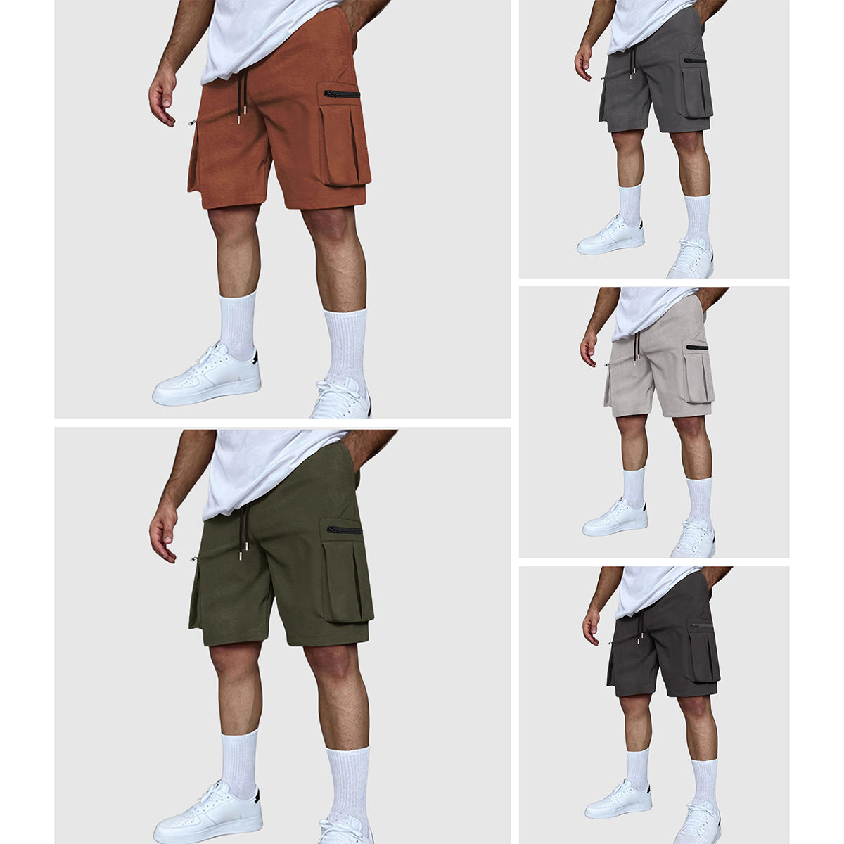 Alessandro Veneti Durable Field Cargo Shorts Ash & Harbor