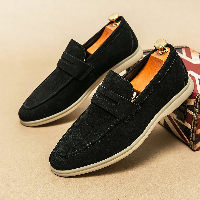 Alessandro Veneti Elegant Suede Loafers Ash & Harbor