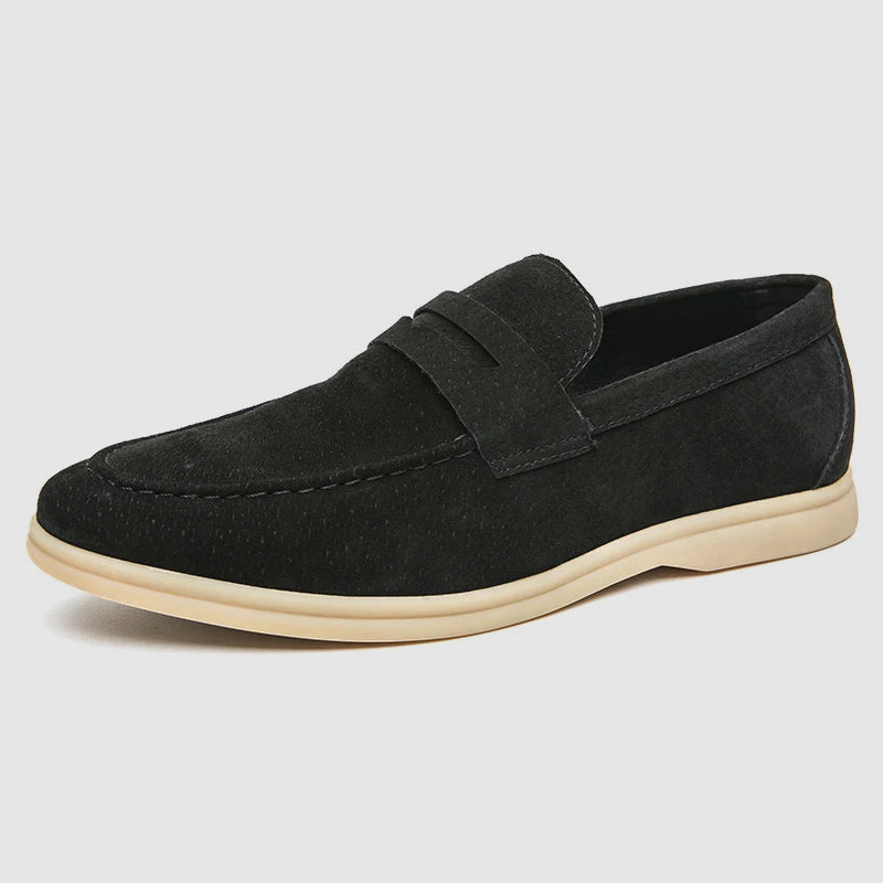 Alessandro Veneti Elegant Suede Loafers Ash & Harbor