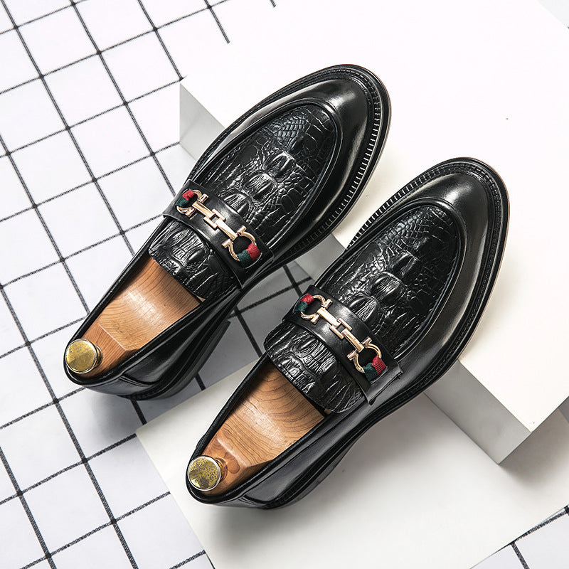 Alessandro Veneti Embossed Leather Loafers Ash & Harbor