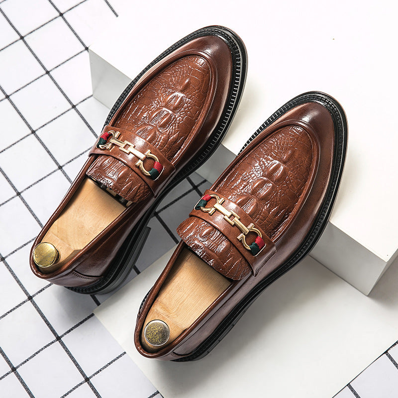 Alessandro Veneti Embossed Leather Loafers Ash & Harbor