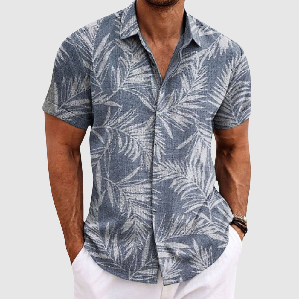 Alessandro Veneti Palm Whisper Shirt Ash & Harbor