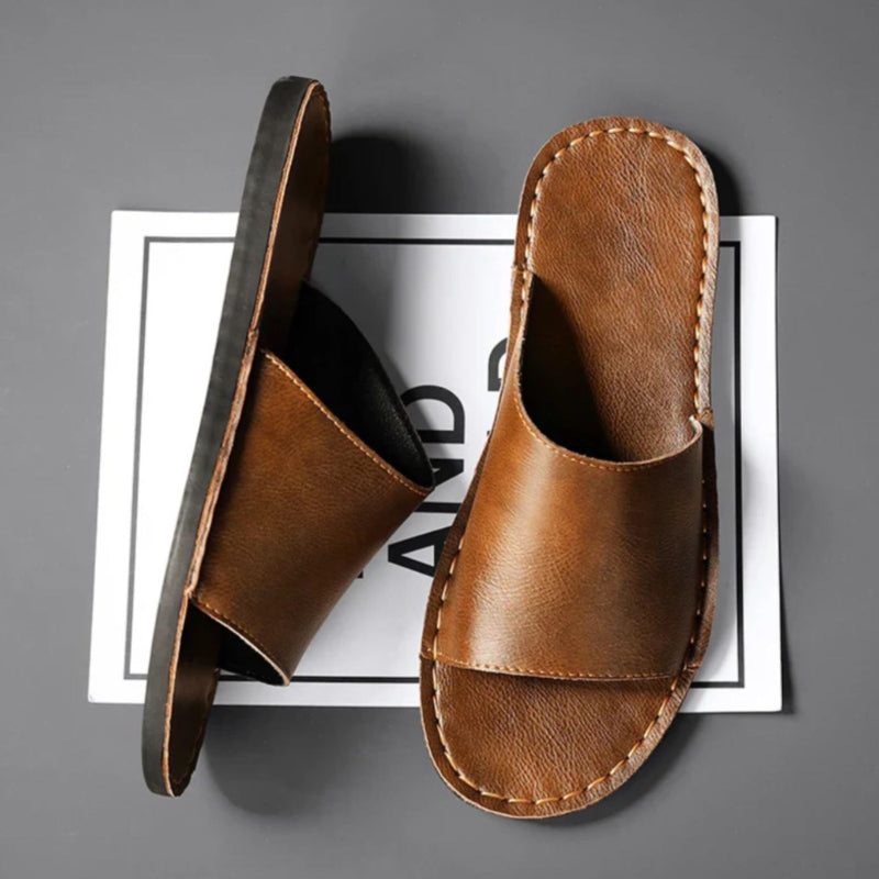 Alessandro Veneti Slide Sandals with Wide Strap Ash & Harbor