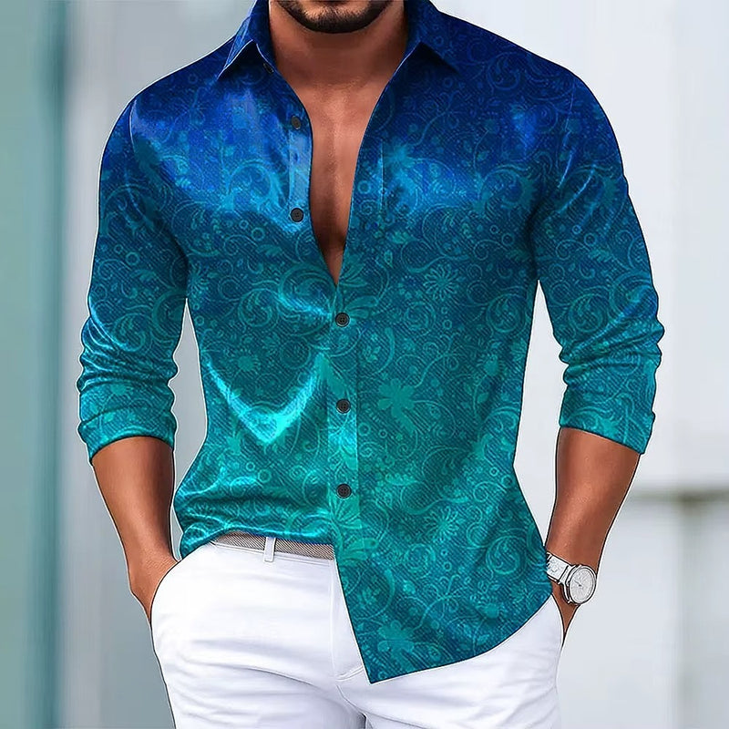 Alessandro Veneti Textured Gradient Dress Shirt Ash & Harbor