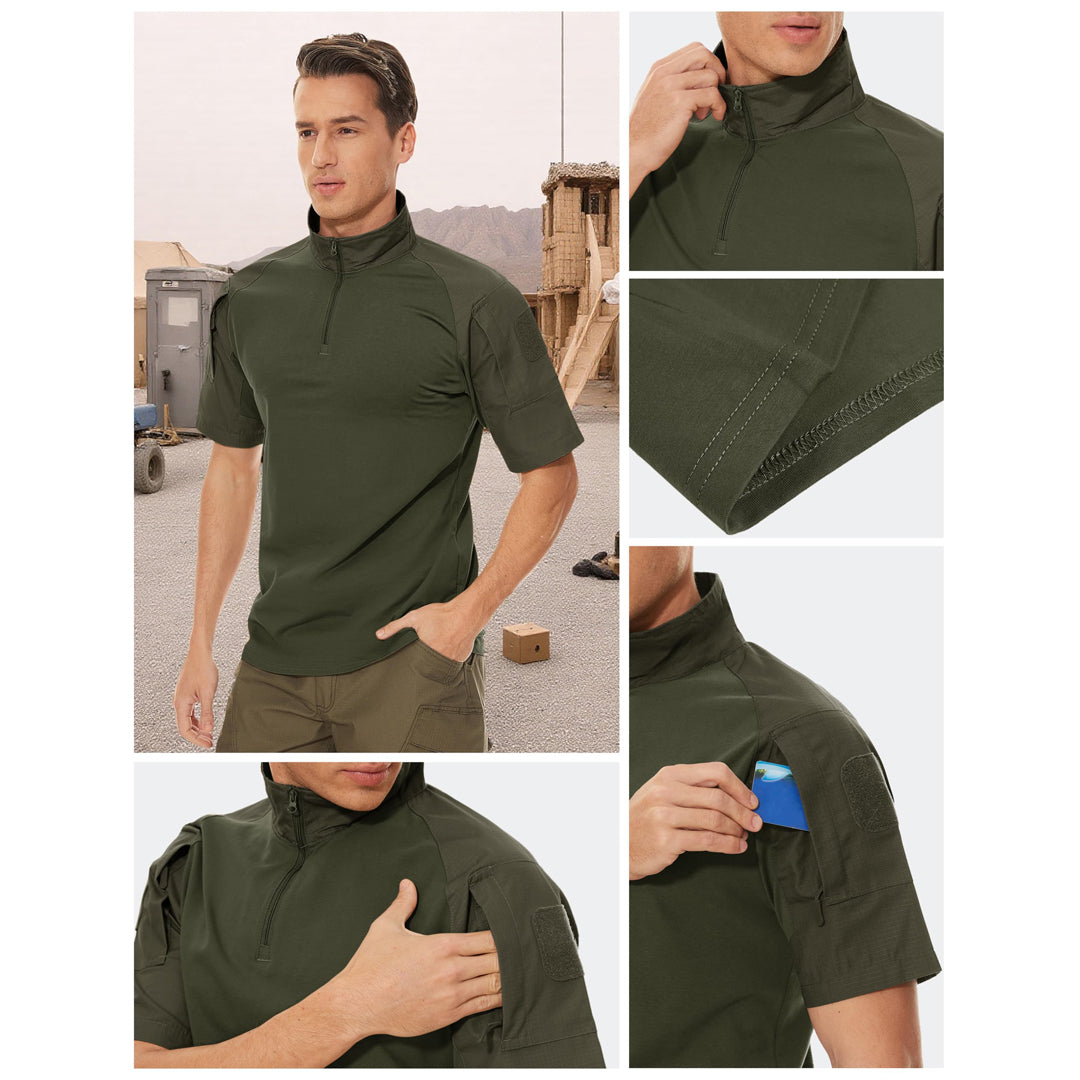 Men's Tactical Combat Shirt Ripstop Performance Tee-Men's tops-Calvin Hart-Army Green-S-Calvin Hart