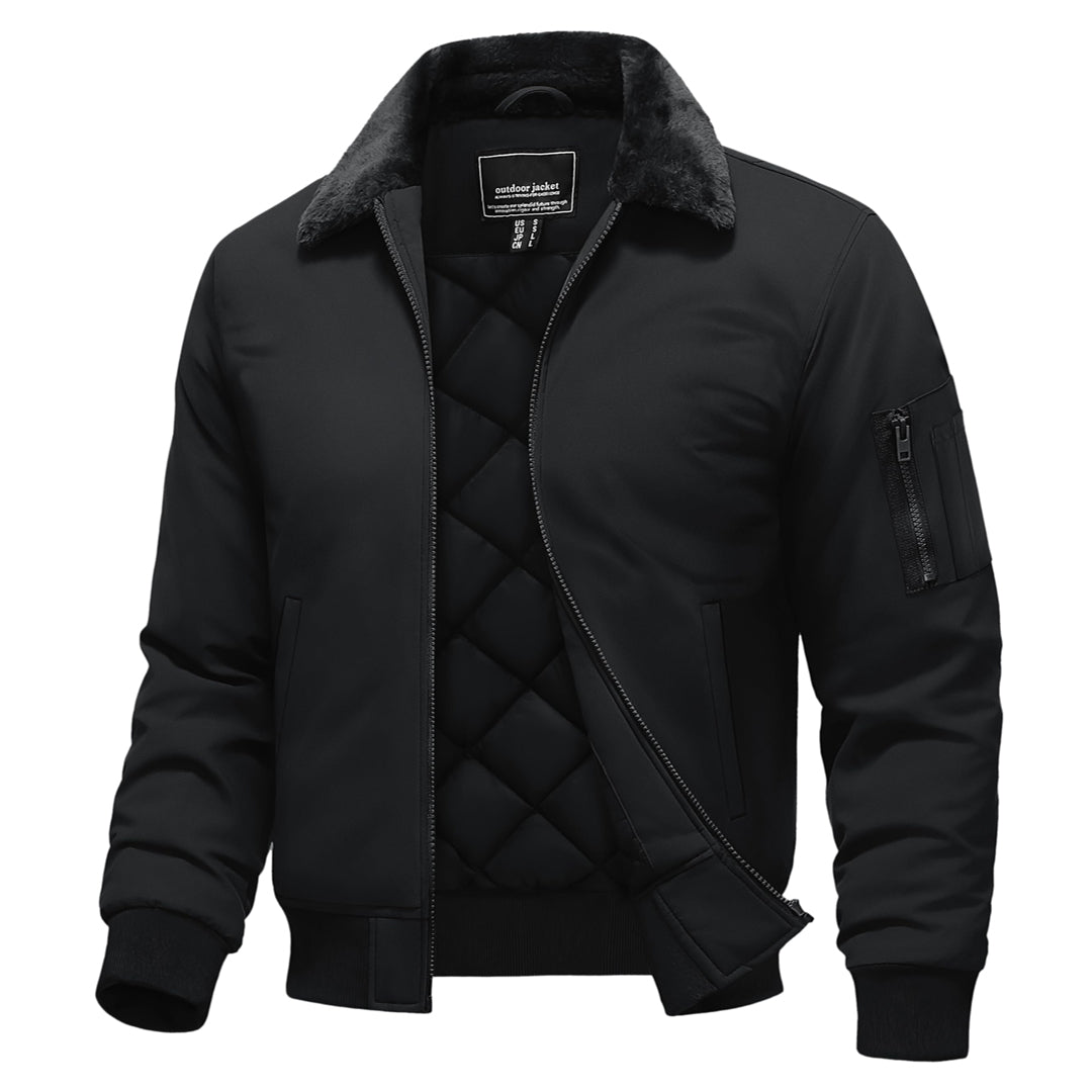 Casual Fleece Waterproof Bomber Jacket with Fur