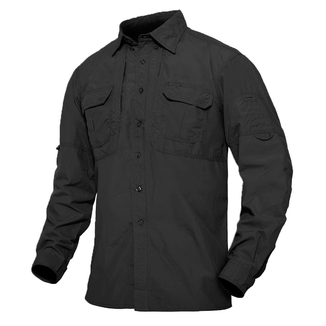 Men's Breathable Quick Dry Long Sleeve Shirts-Men's tops-Calvin Hart-Black-S-Calvin Hart