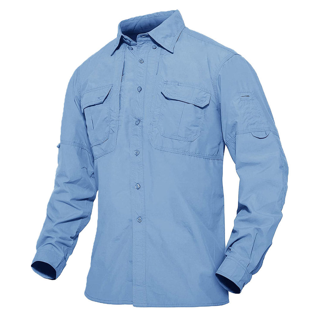 Men's Breathable Quick Dry Long Sleeve Shirts-Men's tops-Calvin Hart-Sky Blue-S-Calvin Hart