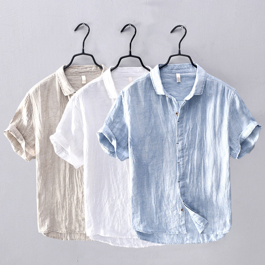 Felix Grant Coral Bay Linen Shirt Ash & Harbor