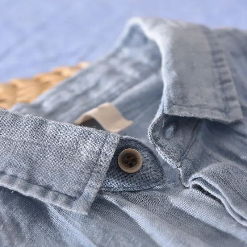 Felix Grant Coral Bay Linen Shirt Ash & Harbor
