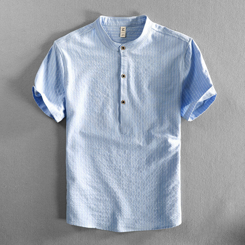 Felix Grant Striped Cotton Shirt Ash & Harbor