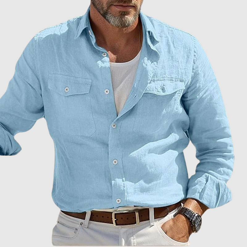 Felix Grant Vintage Linen Shirt Ash & Harbor