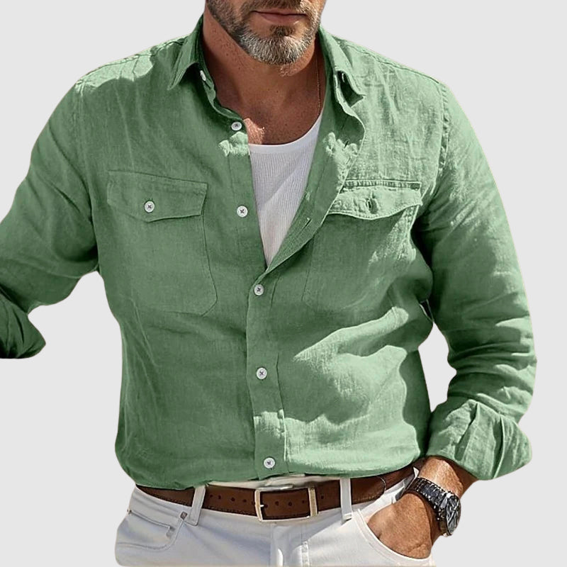 Felix Grant Vintage Linen Shirt Ash & Harbor