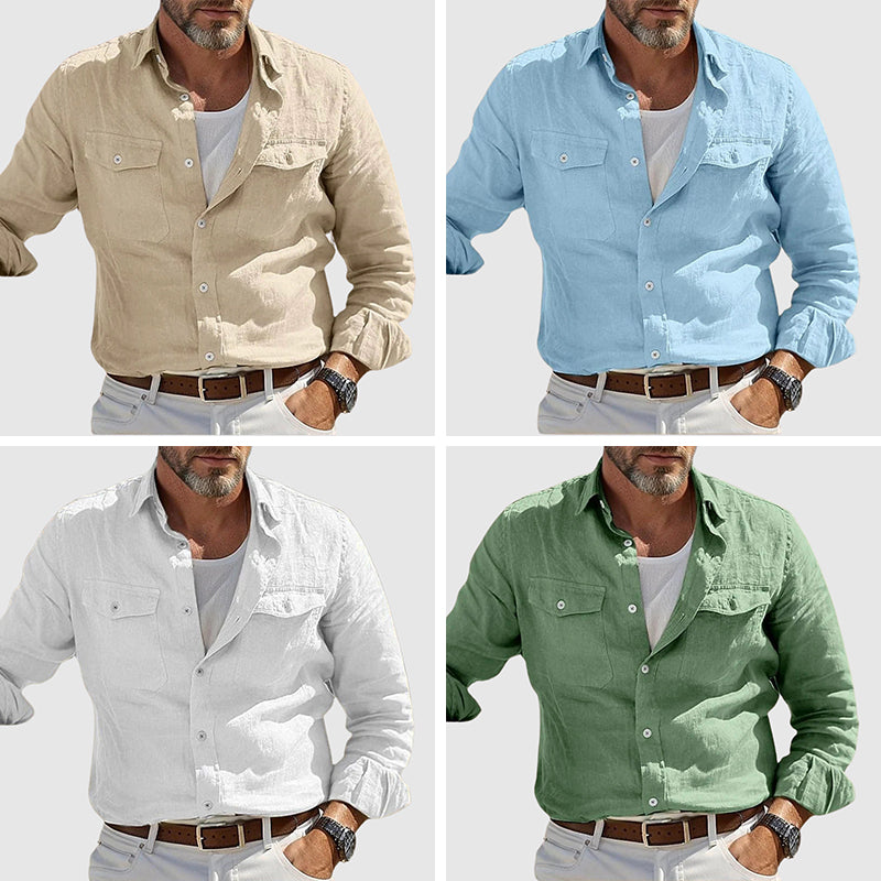 Felix Grant Vintage Linen Shirt Ash & Harbor
