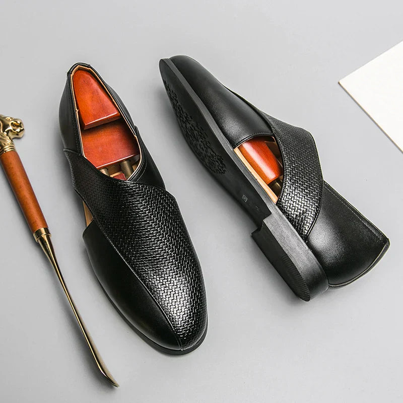 François Blanchet Cross-Strap Loafers With Side Cut-Out Ash & Harbor