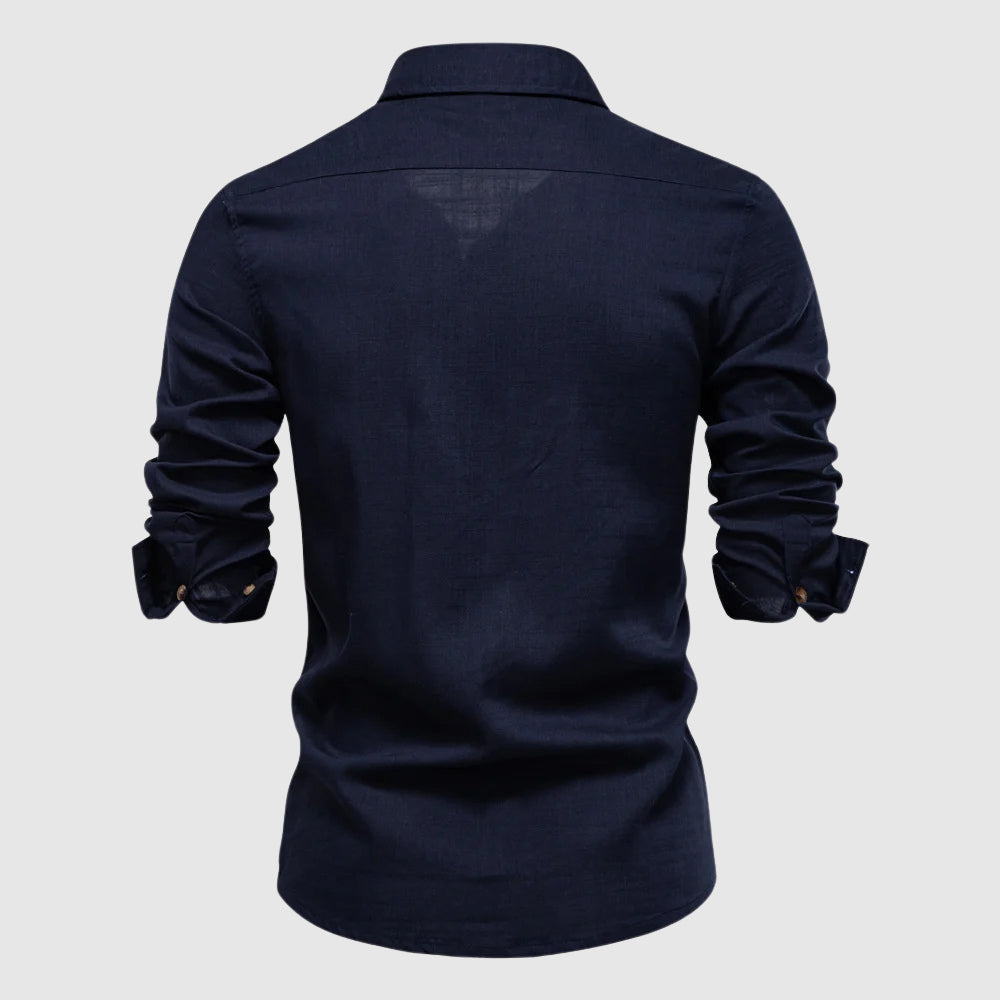 François Blanchet Horizon Linen Shirt Ash & Harbor