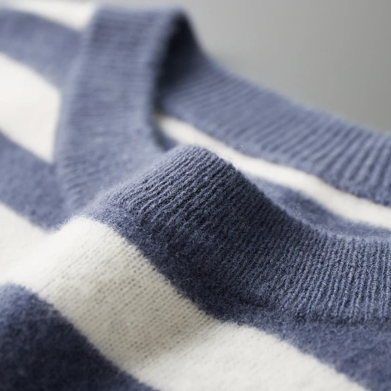 François Blanchet Striped Cashmere Sweater Ash & Harbor
