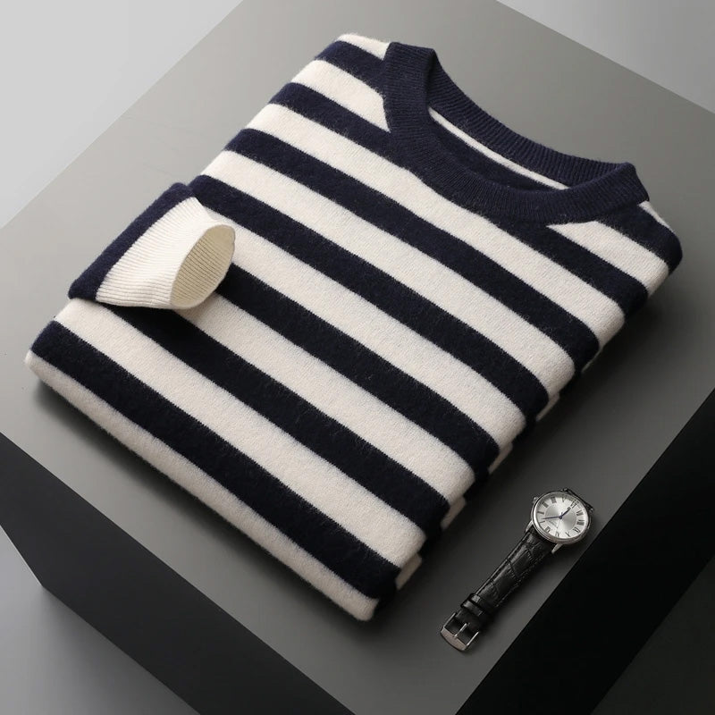 François Blanchet Striped Cashmere Sweater Ash & Harbor