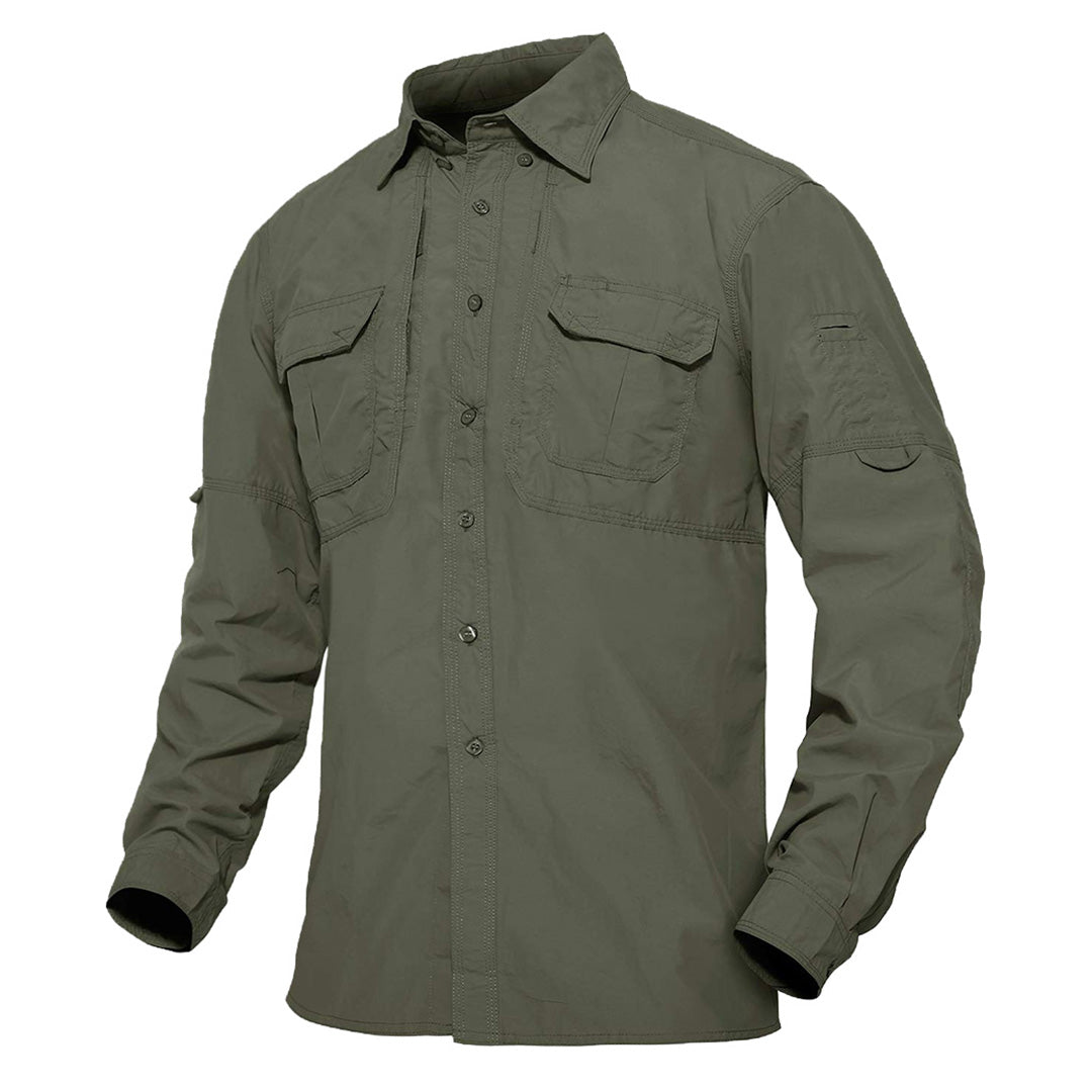 Men's Breathable Quick Dry Long Sleeve Shirts-Men's tops-Calvin Hart-Green-S-Calvin Hart