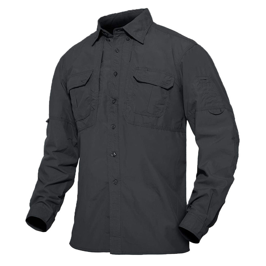 Men's Breathable Quick Dry Long Sleeve Shirts-Men's tops-Calvin Hart-Grey-S-Calvin Hart