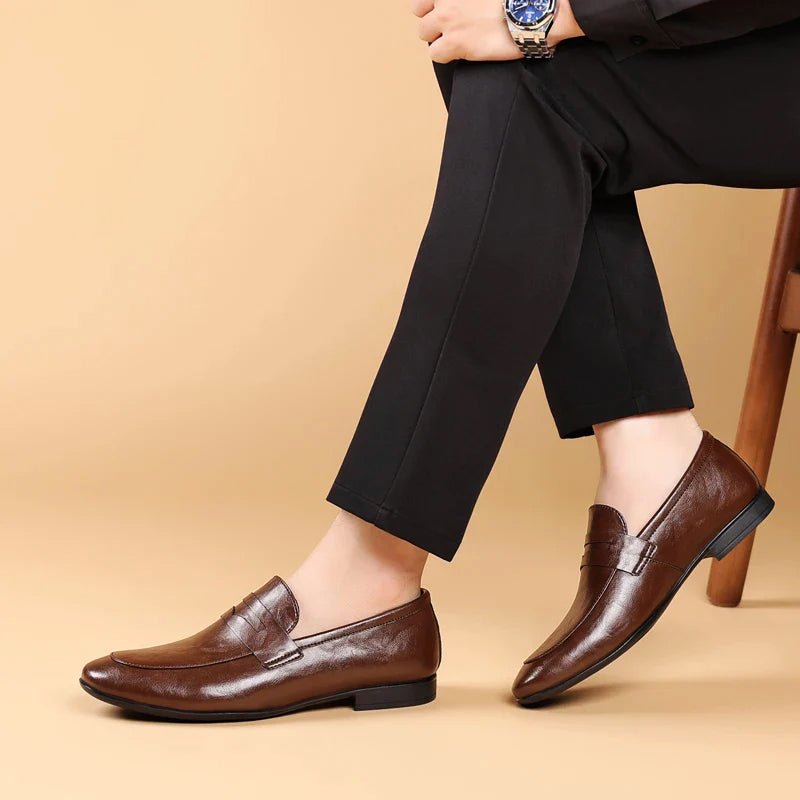 Imperial Handcrafted Leather Dress Loafers Ash & Harbor