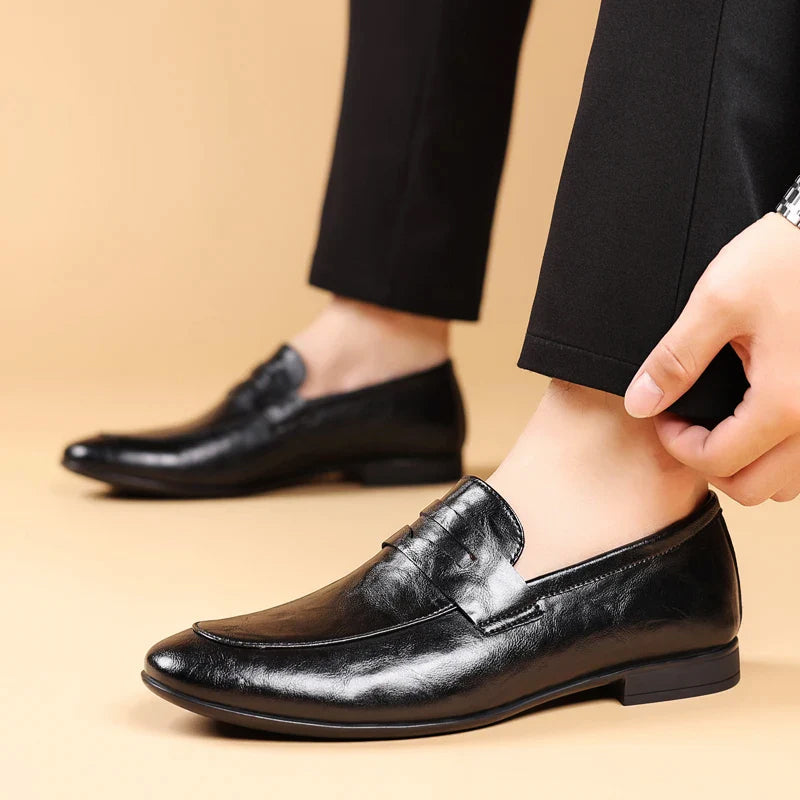 Imperial Handcrafted Leather Dress Loafers Ash & Harbor