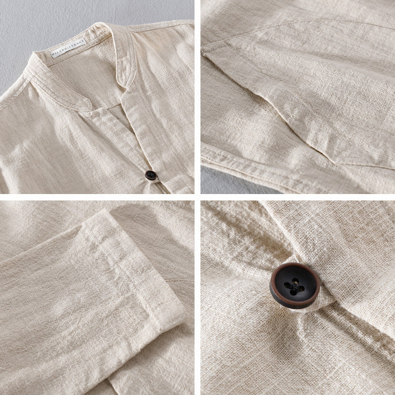 Lorenzo Vitali Breeze Linen Shirt Ash & Harbor