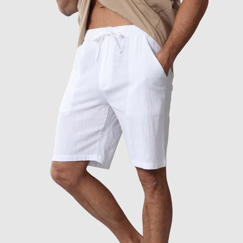 Lorenzo Vitali Cabana Linen Shorts Ash & Harbor