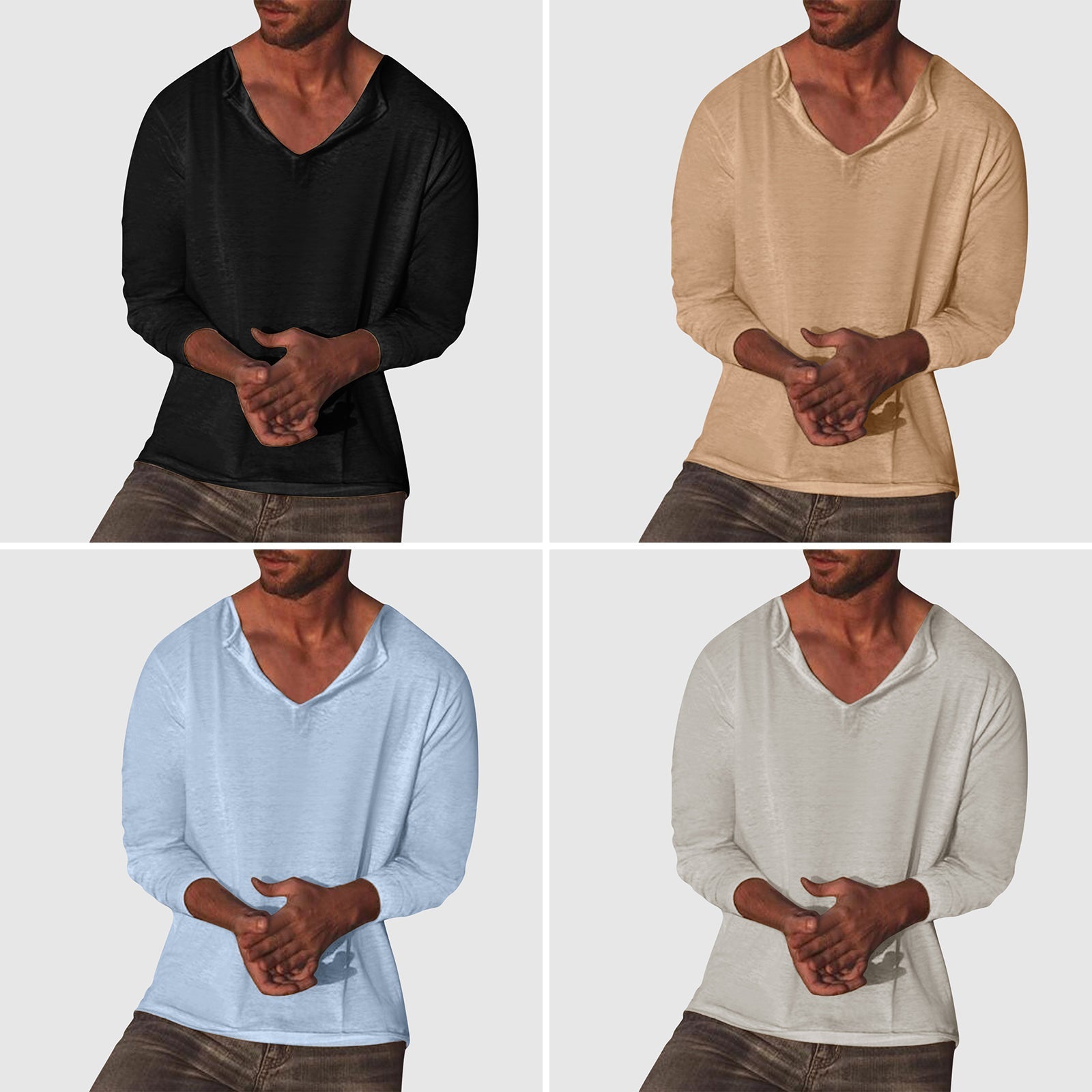 Lorenzo Vitali Essential V-Neck Shirt Ash & Harbor