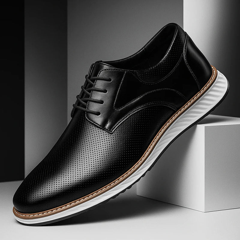Lorenzo Vitali Lace-Up Shoes with Perforated Finish Ash & Harbor