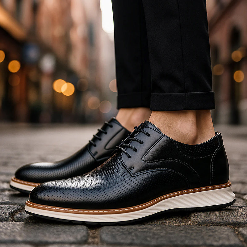 Lorenzo Vitali Lace-Up Shoes with Perforated Finish Ash & Harbor