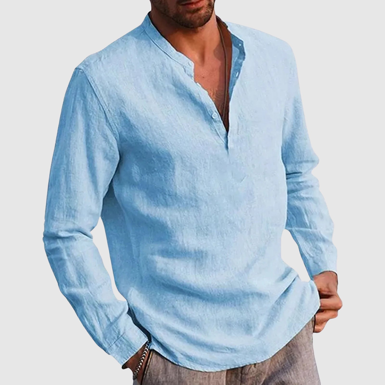 Lorenzo Vitali Nomad Linen Shirt Ash & Harbor