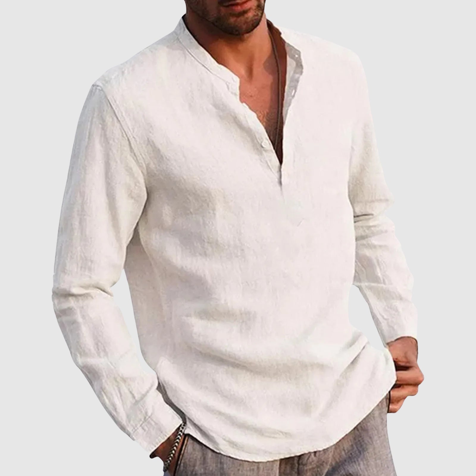 Lorenzo Vitali Nomad Linen Shirt Ash & Harbor