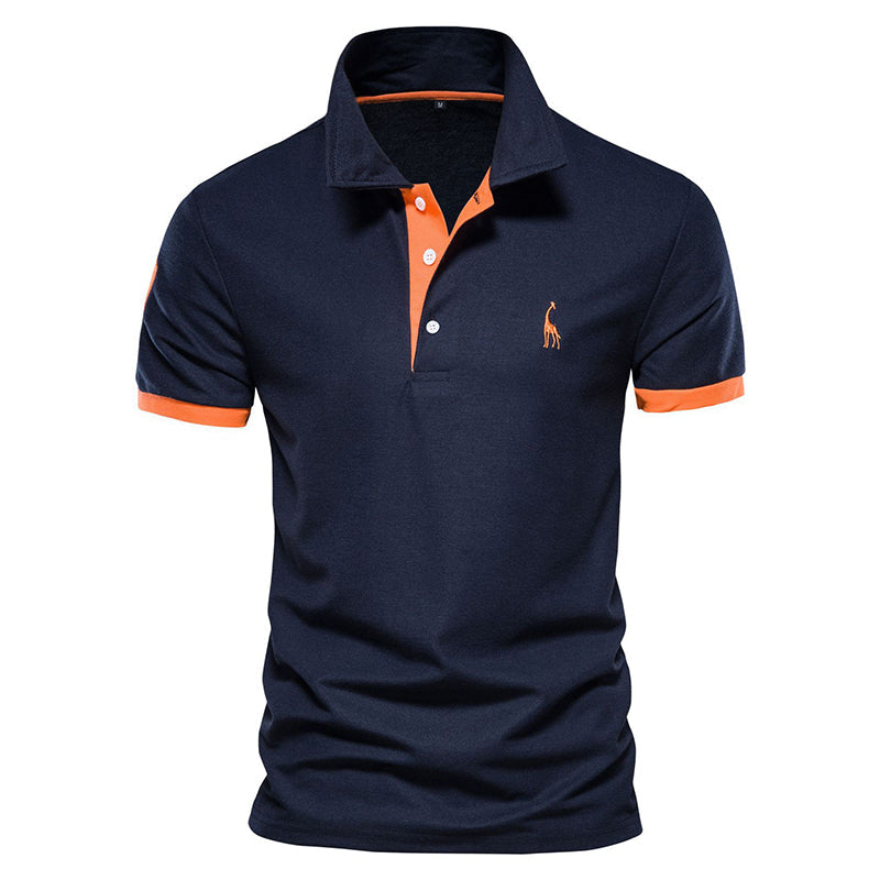Lorenzo Vitali Polo Shirt with Contrast Detailing Ash & Harbor