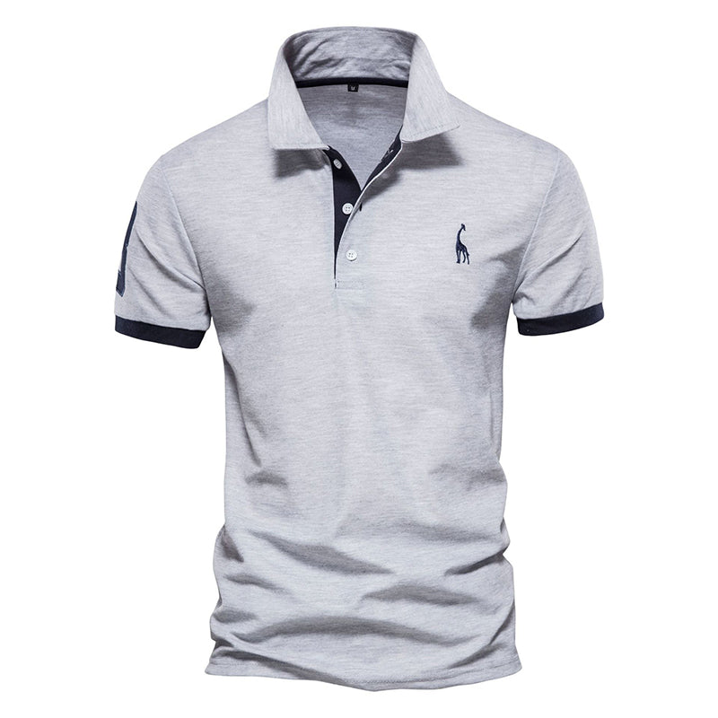 Lorenzo Vitali Polo Shirt with Contrast Detailing Ash & Harbor