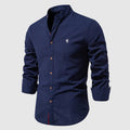 Lorenzo Vitali Stand Collar Cotton Shirt Ash & Harbor